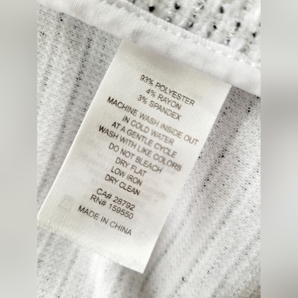 Carolina Belle Montreal Heathered White/Blk OpenFront Cardigan/Blazer Stretch XL - Picture 11 of 16